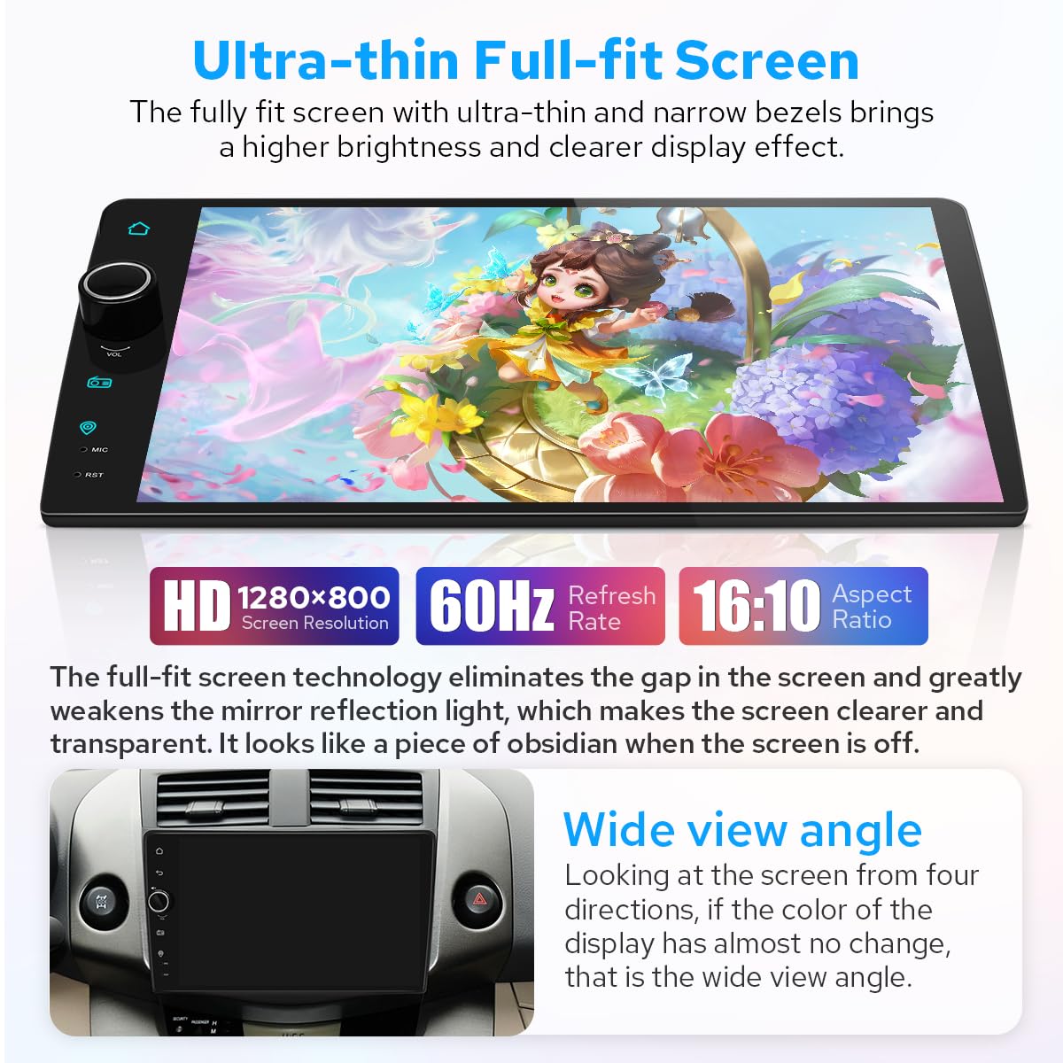 JOYING Car Stereo for Toyota Rav4 2006-2012 Android 12 Car Radio 9" Touch Screen Head Unit 8GB+128GB with CarPlay Android Auto GPS Navigation Bluetooth Mirror Link(JY-TZ164N8)