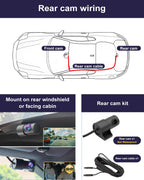 Fitcamx Front 4K+Rear 1080P Dash Cam Adapts for Toyota 4Runner 2025-2026 & Hybrid (HD2-35030), Integrated Factory Look, 2 Way HD Video, WiFi & APP, Loop Recording, G-Sensor, Easy to Set, 128GB Card