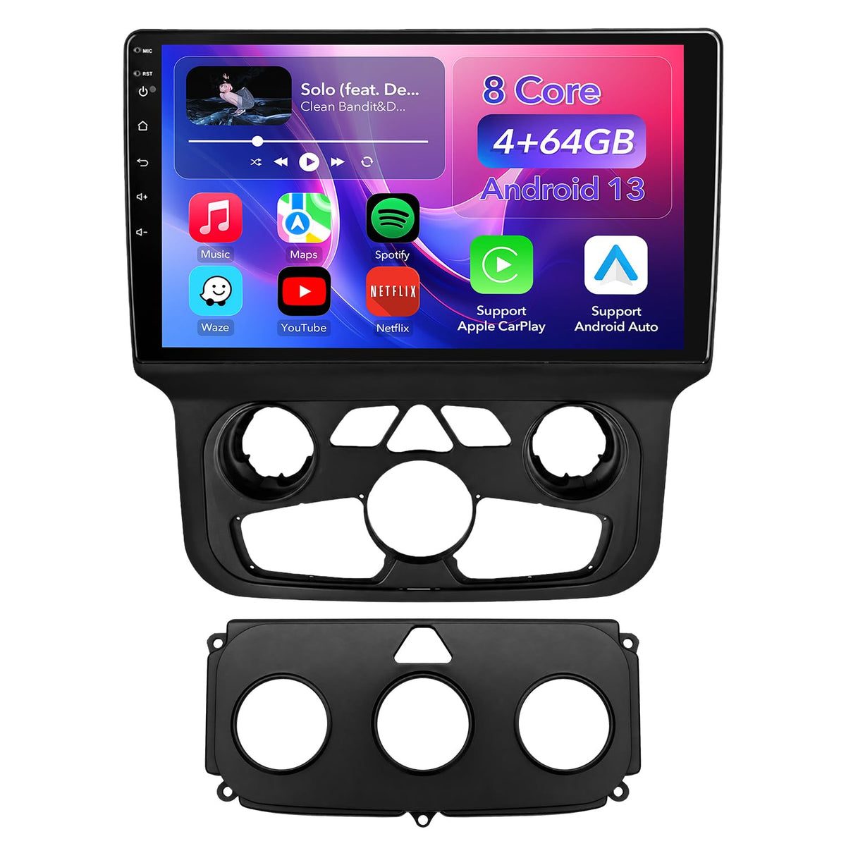 10.2" 64GB Car Radio Stereo for 2013-2018 Dodge Ram 1500 2500 3500(Manual & Auto A/C), Upgrade Plug and Play Android 13 Head Unit with Wireless Carplay/Android Auto/1080P Backup Camera/AM FM