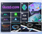 10.2“ HD 4GB+ 64GB Android15 Car Radio Stereo for Dodge Ram 1500 2500 3500 2013-2018 Volume Knob Keybutton Wireless Carplay/Android Auto Steering Wheel Control Bluetooth(Auto AC)