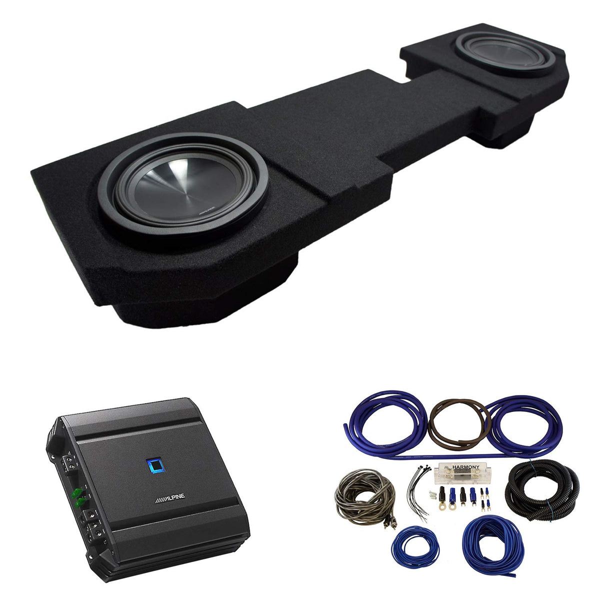Alpine SWT-10S2 Single 10 Sub Box with S-A60M Amp Fits Dodge Ram 2002-2015