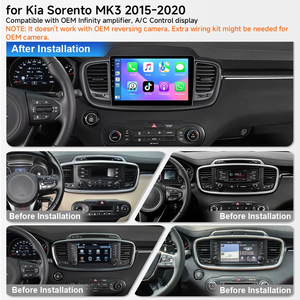 10.1 inch 8core 4+64G Car Stereo Radio Upgrade for Kia Sorento 2015–2020