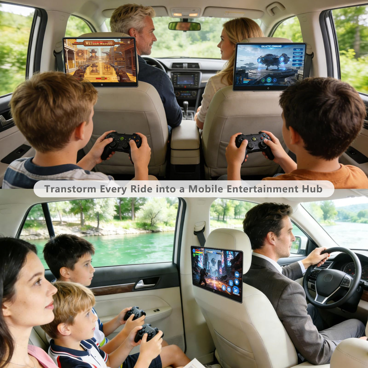 14 inch 4K Android Car TV Headrest Monitor for Cars Back seat Rear Entertainment System, Support Wireless Phone Link Touch Screen,with WiFi/Bluetooth/HDMI/USB/Video Player 4G+64G 8core (1PCs)