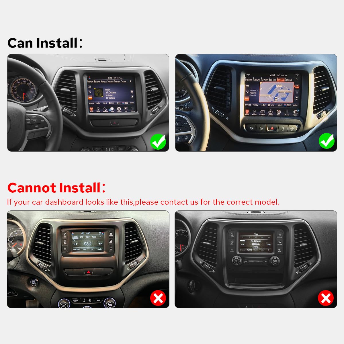 Joying Car Radio for Jeep Cherokee 2014-2018 Upgrade, Android 13 Head Unit 10.1 Inch IPS Touchscreen Stereo for 8.4" OEM Display, with CarPlay & Android Auto, GPS Navigation, AM/FM(JY-CR822T4)