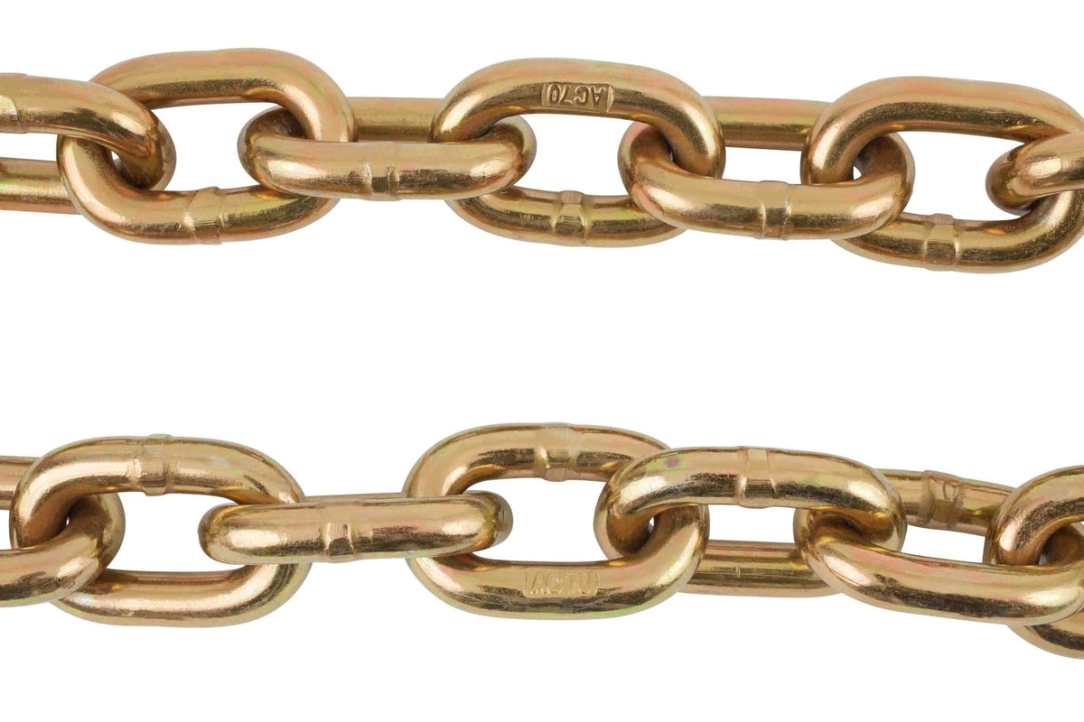 Mytee Products 3/8" Grade 70 Chain and Binder Kit | Includes (2) 3/8" - 1/2" Ratchet Load Binder Severe Duty & (2) 3/8" x 12' G70 Transport Chain w/Grab Hooks | 6600 lbs WLL for Truck Trailer Tie Down
