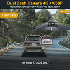 Fitcamx Front 4K+Rear 1080P Dash Cam Adapts for BMW X7 2023-2027, OEM Look