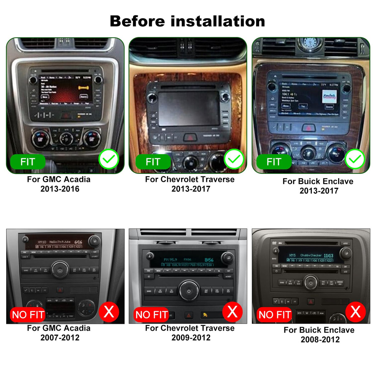 5GWiFi Car Radio for Buick Enclave GMC Acadia Chevy Traverse 2013-2017