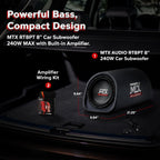 MTX RT8PT 8" Amplified Vented Tube Box Subwoofer & Wiring Kit