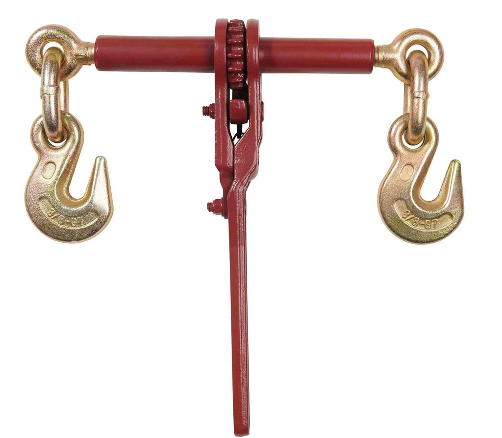 Mytee Products 3/8" Grade 70 Chain and Binder Kit | Includes (2) 3/8" - 1/2" Ratchet Load Binder Severe Duty & (2) 3/8" x 12' G70 Transport Chain w/Grab Hooks | 6600 lbs WLL for Truck Trailer Tie Down