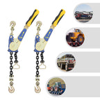 2 Pack Ratchet Chain Binder, Heavy Duty 5400 lbs G70 Ratchet Load Binder with Chain, Industrial Grade Tie Down Tool for Securing 5/16-3/8 Inch Chains, for Trucking and Cargo Transport