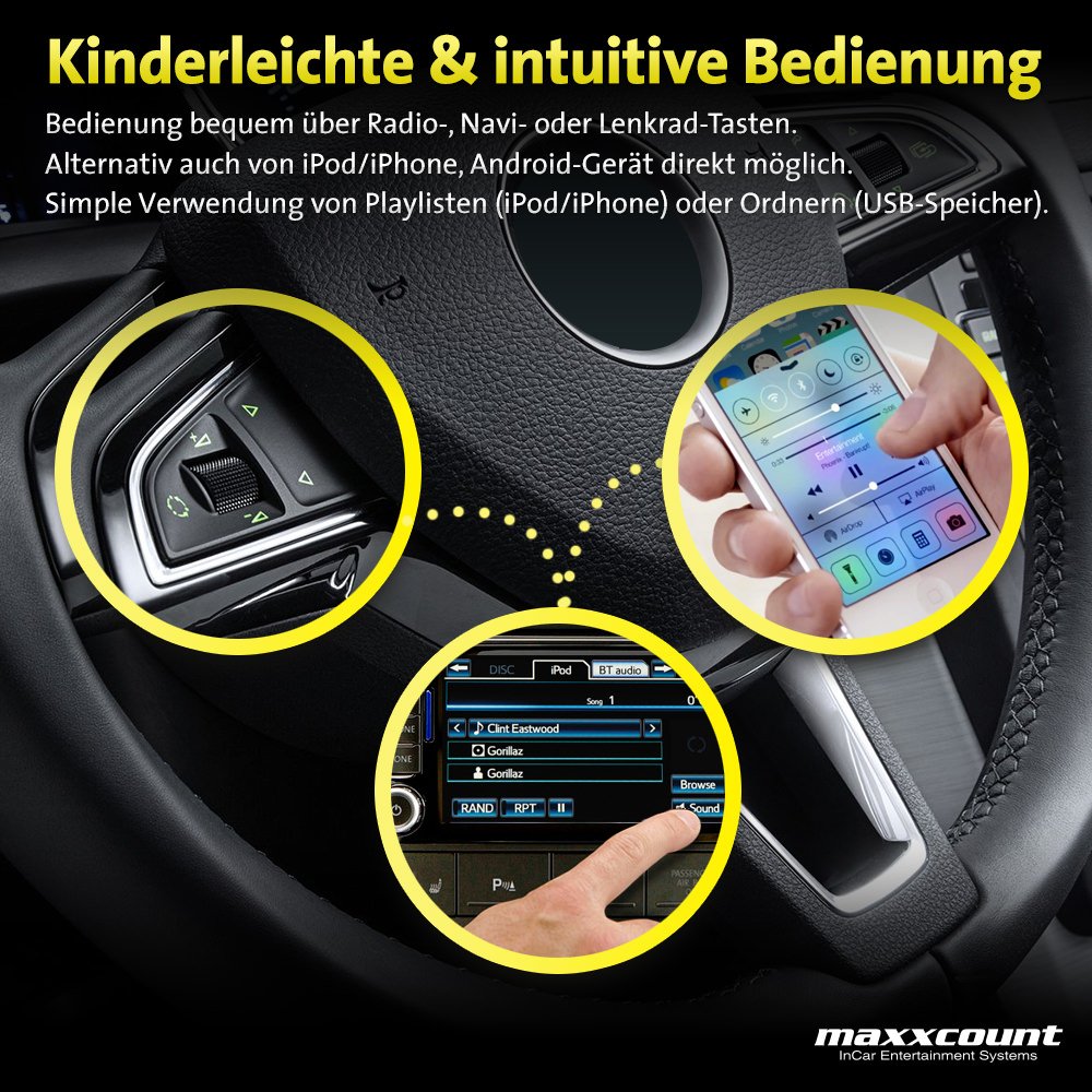GROM Audio SUB08U3 USB car kit, Compatible with iPhone, Bluetooth, AUX Capable, Compatible with Select* Subaru Cars