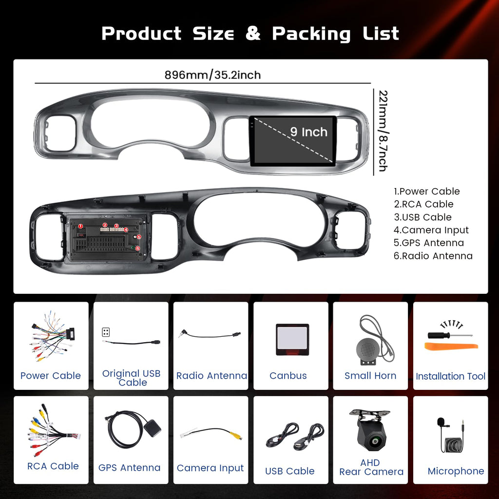 4+128G Android 15 Car Stereo for Dodge Charger 2015-2021