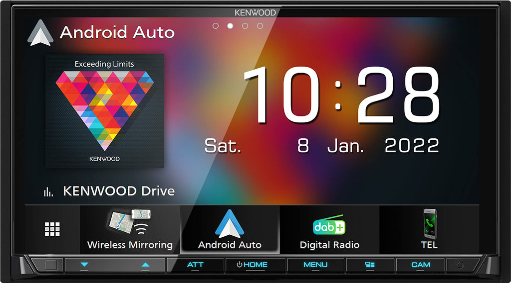 KENWOOD DMX8021DABS - 7" Digital Media AV Receiver with Wireless CarPlay & Android Car (4 x 50W, DAB+/FM, BT, 3 x Pre-Out 4V, USB-C, iPod/iPhone Controller)