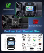 Rimoody 4G+128G Android 15 Car Stereo for Ford Ranger 2011-2015, 5GHz WiFi