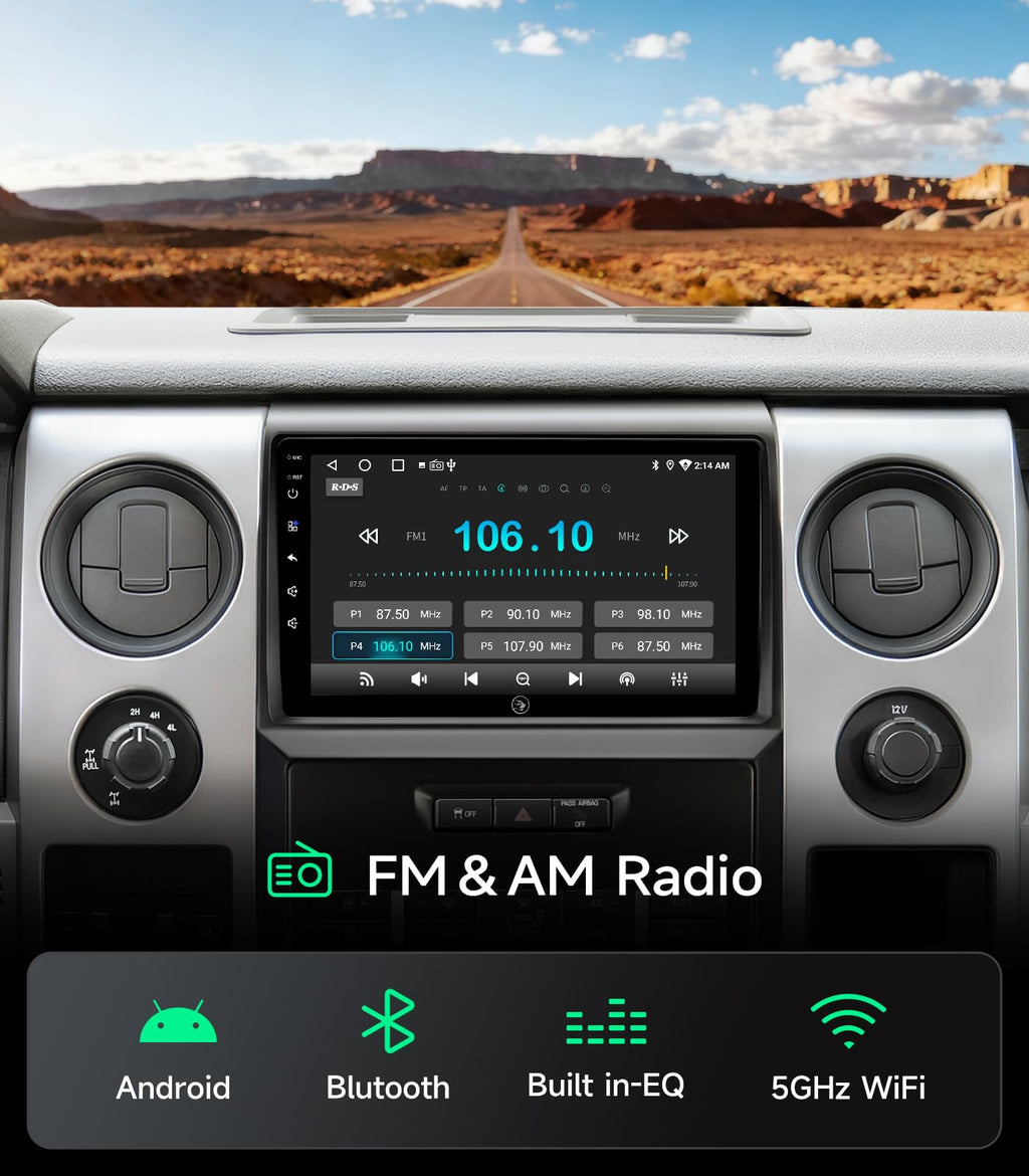Car Radio Stereo for Ford F150 2009-2014, Wireless CarPlay Android Auto
