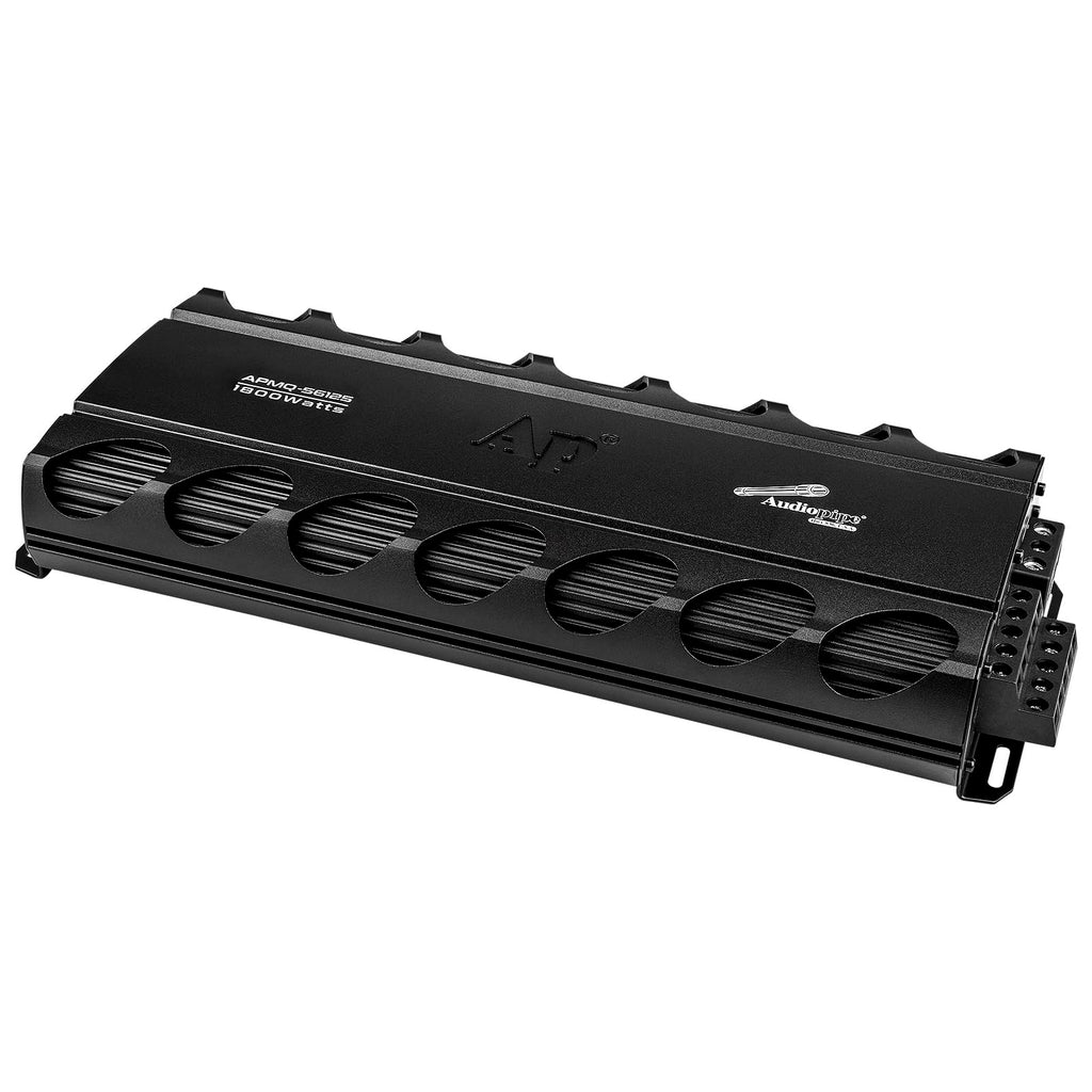 Audiopipe Mini Class AB Mosfet Power Amplifier (APMQ-56125), High Performance, 5 Channel, 1800W, Compact Design, MOSFET Circuitry, Low-Pass/High-Pass Filter, Reliable Protection, Remote Bass Knob