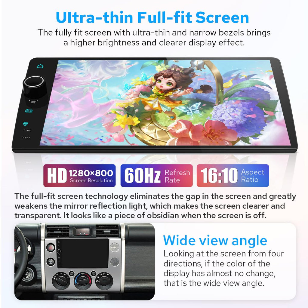 JOYING Car Stereo for Toyota FJ Cruiser 2007-2014 with Wireless Carplay Android Auto Mirror Link, 9 Inch Touch Screen 4GB+64GB Car Radio Andriod 12 Head Unit Plug and Play(JY-TZ168N4)