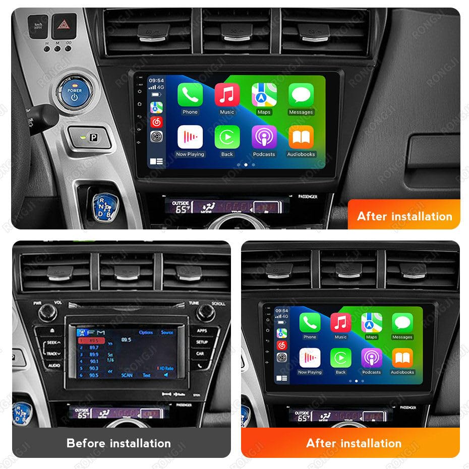 8Core 2+32GB 9" IPS Touch Screen Android Car Stereo for Toyota Prius Plus V Alpha 2012-2017 Car Radio Built-in Car-Play Android Auto GPS Navigation Dash Kit