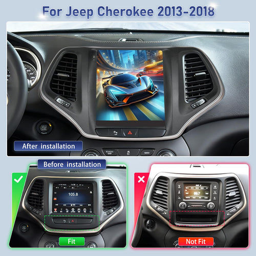2G+64G Volxcereo Vertical Car Radio for Jeep Cherokee 2013-2018