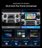AINAVI 10" Car Radio for Ford F150(2004-2008) F250/F350/450/550(2008-2016) E150/250/350/ECONOLINE Van(2009-2016) Focus/Fusion(2005-2007) WiFi/Wireless CarPlay/Android Auto/HD Touchscreen/GPS/2GB+64GB