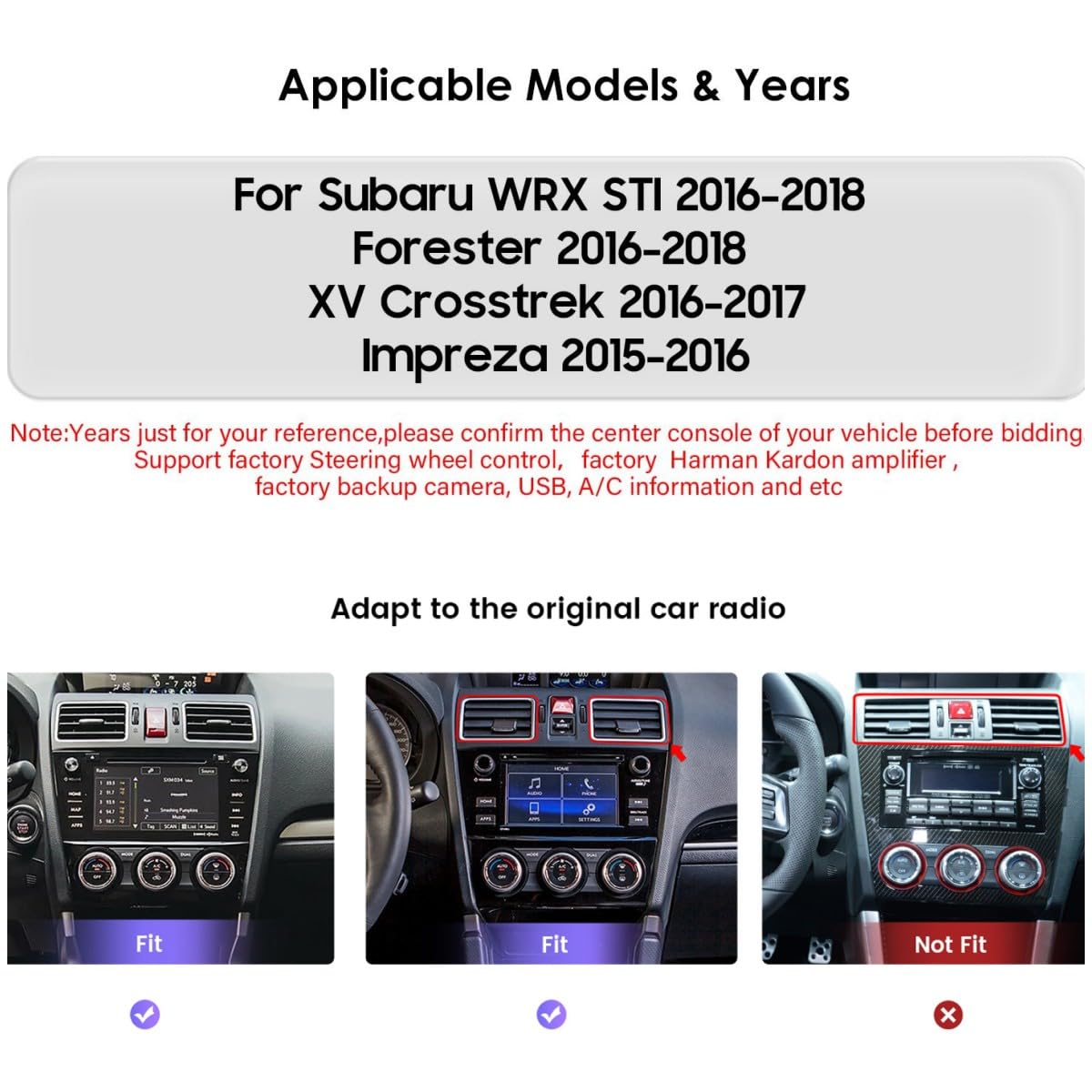Android 14 Car Stereo Upgrade for Subaru WRX STI Forester XV Crosstrek Impreza, 8Core4G+64G GPS Navigation with 9inch QLED Touchscreen Wireless Carplay Android Auto SWC EQ Bluetooth 5.4 TPMS