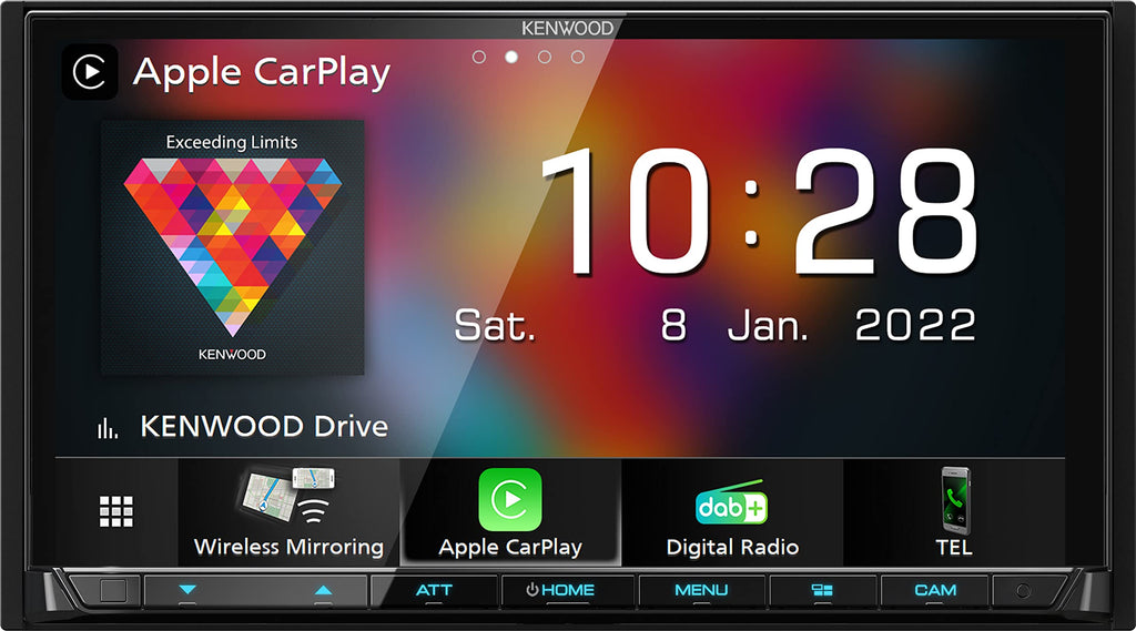 KENWOOD DMX8021DABS - 7" Digital Media AV Receiver with Wireless CarPlay & Android Car (4 x 50W, DAB+/FM, BT, 3 x Pre-Out 4V, USB-C, iPod/iPhone Controller)