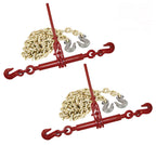 Mytee Products G70 Chain and Load Binder Kit | (4) 5/16-3/8" G70 G80 Load Binders & (4) 3/8" x 20' G70 Chains w/Grab Hooks | 6600 lbs Safe Load Limit for Truck & Flatbed Trailer | Made in USA