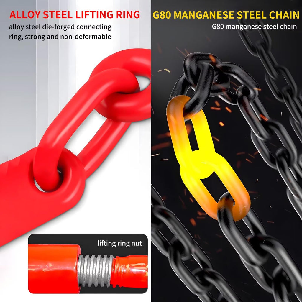 2 Pcs 2Ton Ratchet Chain Binder Kit, 5/16"- 3/8" Chain Load Binder with G80 5/16" X 19.7 FT Binder Chain and 3/8 Clevis Grab Hooks for Hauling,Towing,Tie Down