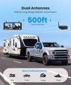 AUTO-VOX 7.2" Dual Wireless Magnetic Backup Camera System, 1-Min Install