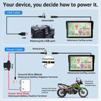 W722TPMS 7" Wireless Motorcycle CarPlay & Android Auto with TPMS