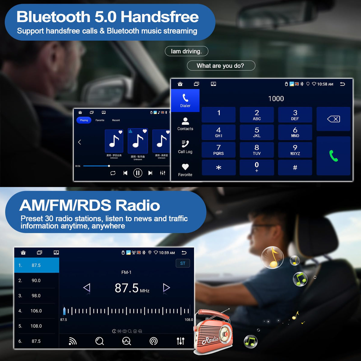 CAMECHO 8-Core 6G+128G Car Radio for Ford Fusion 2013-2016 with Wireless CarPlay Android Auto 9 Inch 1280 * 720 HD Touch Screen Car Stereo Android 15 GPS WiFi DSP 32EQ FM Bluetooth 5.0 Backup Camera