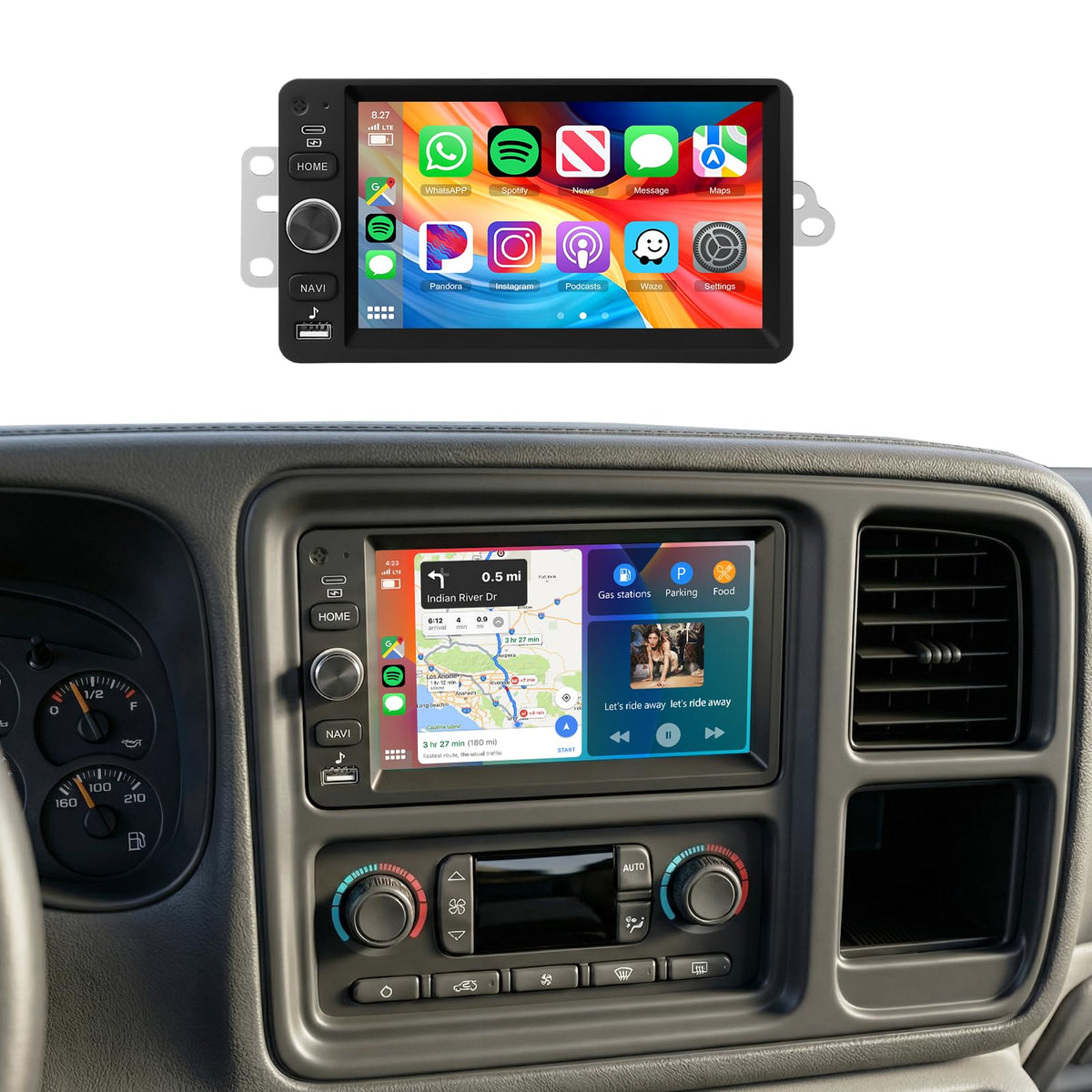 Car Radio Stereo(Support Bose System) for Chevy Silverado SSR Tahoe 2003-2006,GMC Siera Yukon 2003-2006,Hummer H2 2003-2007,Touchscreen/Wireless CarPlay/Android Auto/DSP/GPS/Backup Camera 2G+64G