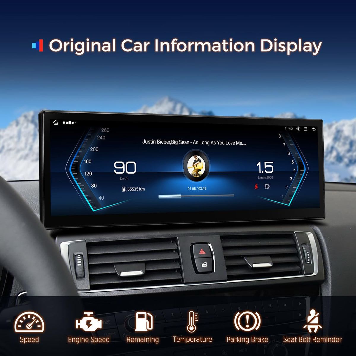 XTRONS 14.9 Inch Android 14 Car Stereo for BMW F20 F21 F22 F23 with NBT System, 2K IPS Touch Screen LTE GPS Navigation Support Wireless CarPlay Android Auto Global 4G LTE 8+256 GB