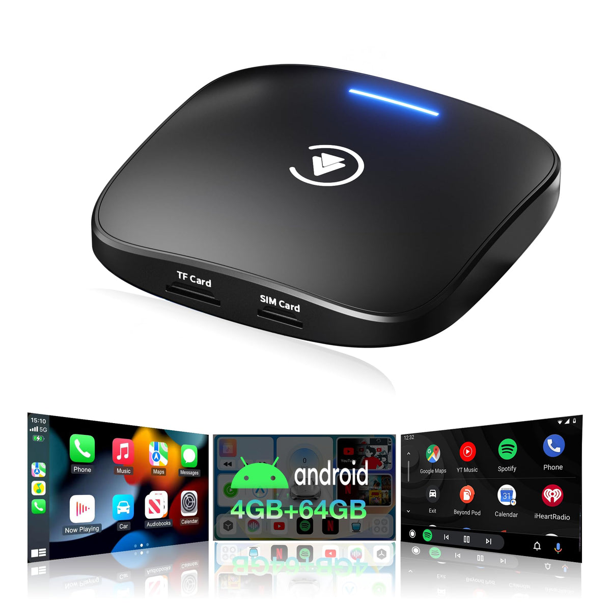 2026 Magic Box 3.0 CarPlay Android Auto & Wireless Carplay Adapter Dual WiFi + 4G Split-Screen & Cast Screen Supports Play-Store Dowanlaod Any App for OEM Wired Car Play