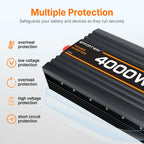 4000W Power Inverter, Inverter 12v to 110v 8000W Peak LCD Display