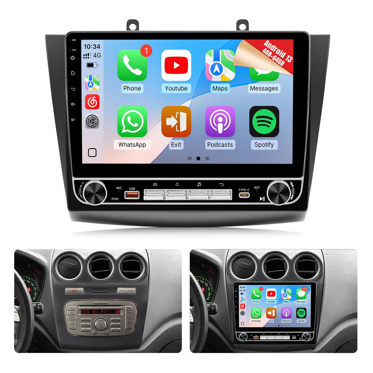 8Core+64G Android Car Radio for Ford Transit 2013-2019