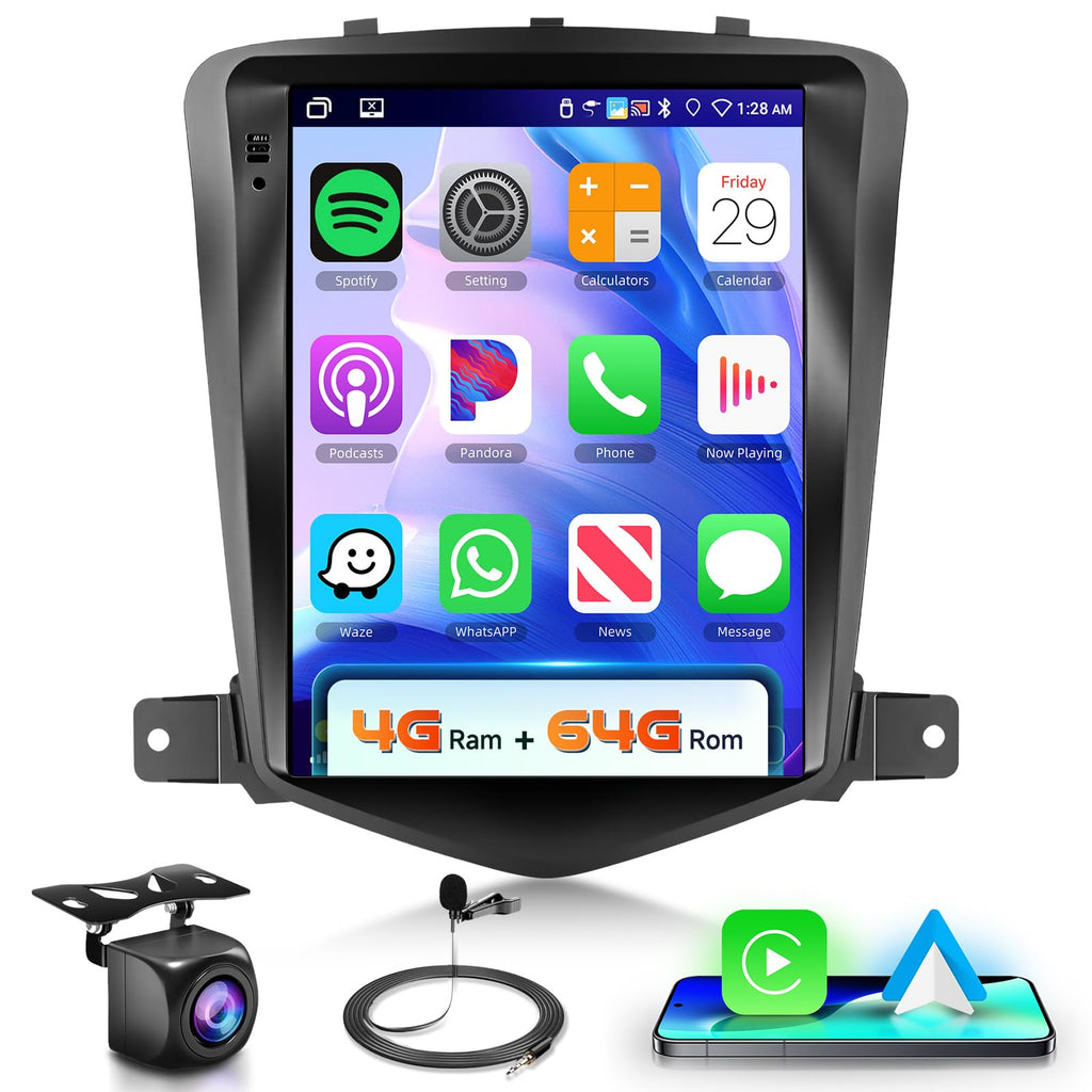 5G WiFi 8 Core 6G+128G for Chevrolet Cruze J300 2012-2015 Android 15 Car Stereo with Wireless Carplay Android Auto, 9.7" Touchscreen Bluetooth 5.0 Car Radio Support GPS 32 Band EQ DSP SWC Rear Camera
