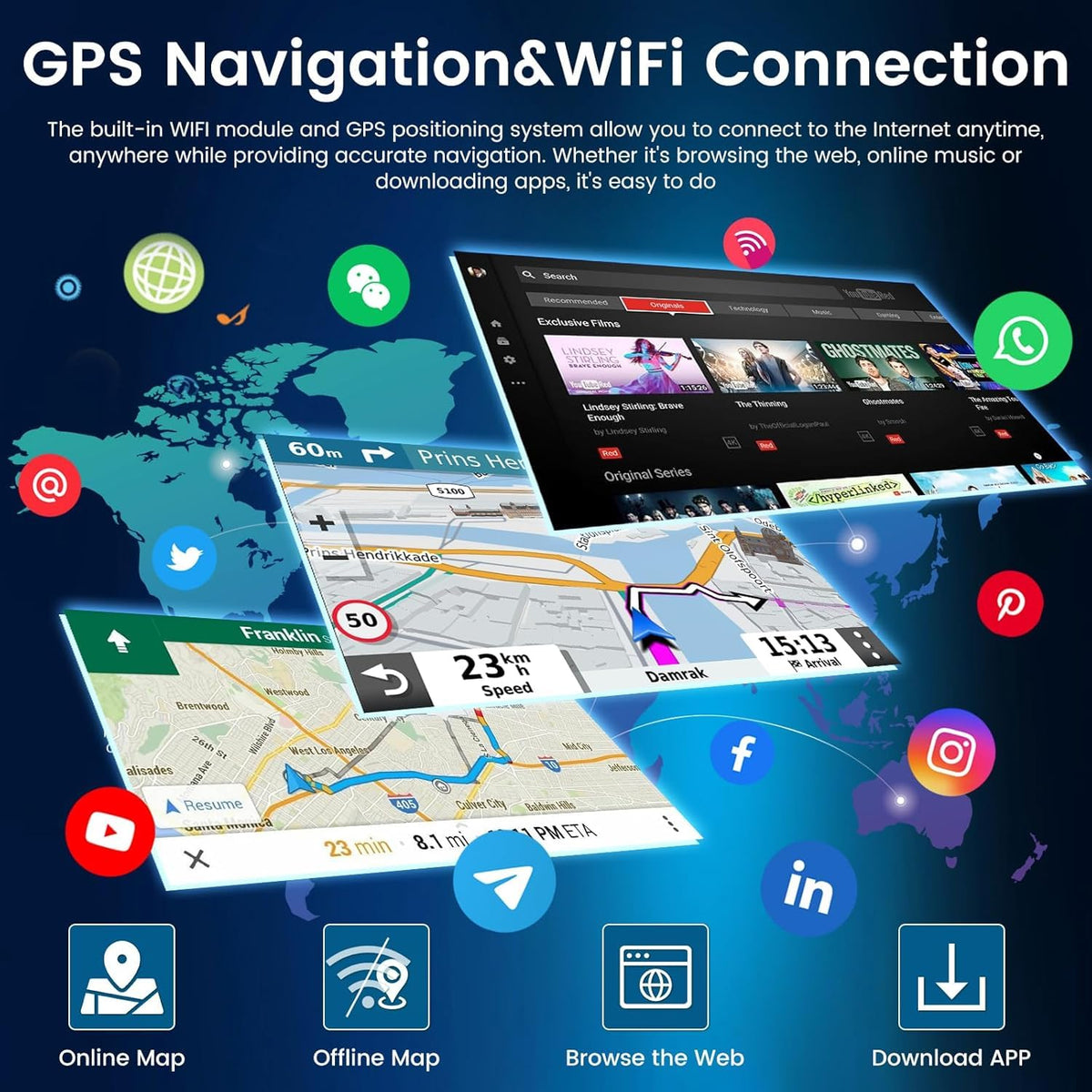 4+64G Android 14 Car Radio Stereo for BMW Mini Cooper F55 F56 F57 2015-2019 Low End, 9" IPS Touchscreen Double Din Radio with Wireless Carplay Android Bluetooth GPS Backup Camera FM/RDS Mirror Link