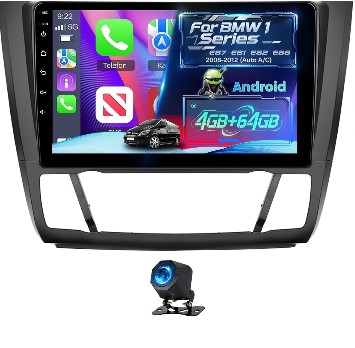 Android Car Stereo for BMW 1 Series E87 E81 E82 E88 2008-2012 (Auto A/C)