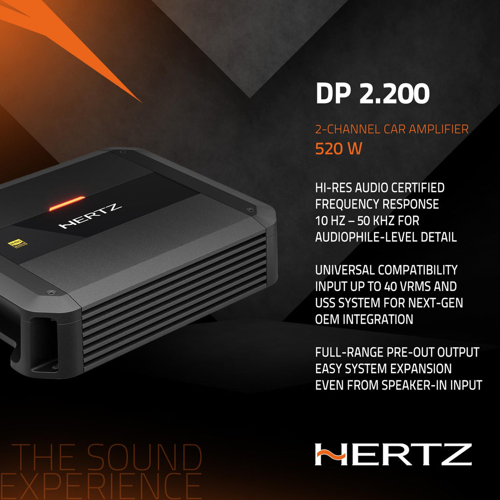 Hertz DP 2.200 AB-Class Stereo Amplifier 110 WRMS x 2 at 2Ω