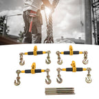 12,000lbs Ratchet Load Binder with Detachable Handle for Easy Storage, Anti Slip, Cast Steel, 4 Set Ratchet Chain Binder (3/8-1/2)(5/16-3/8)