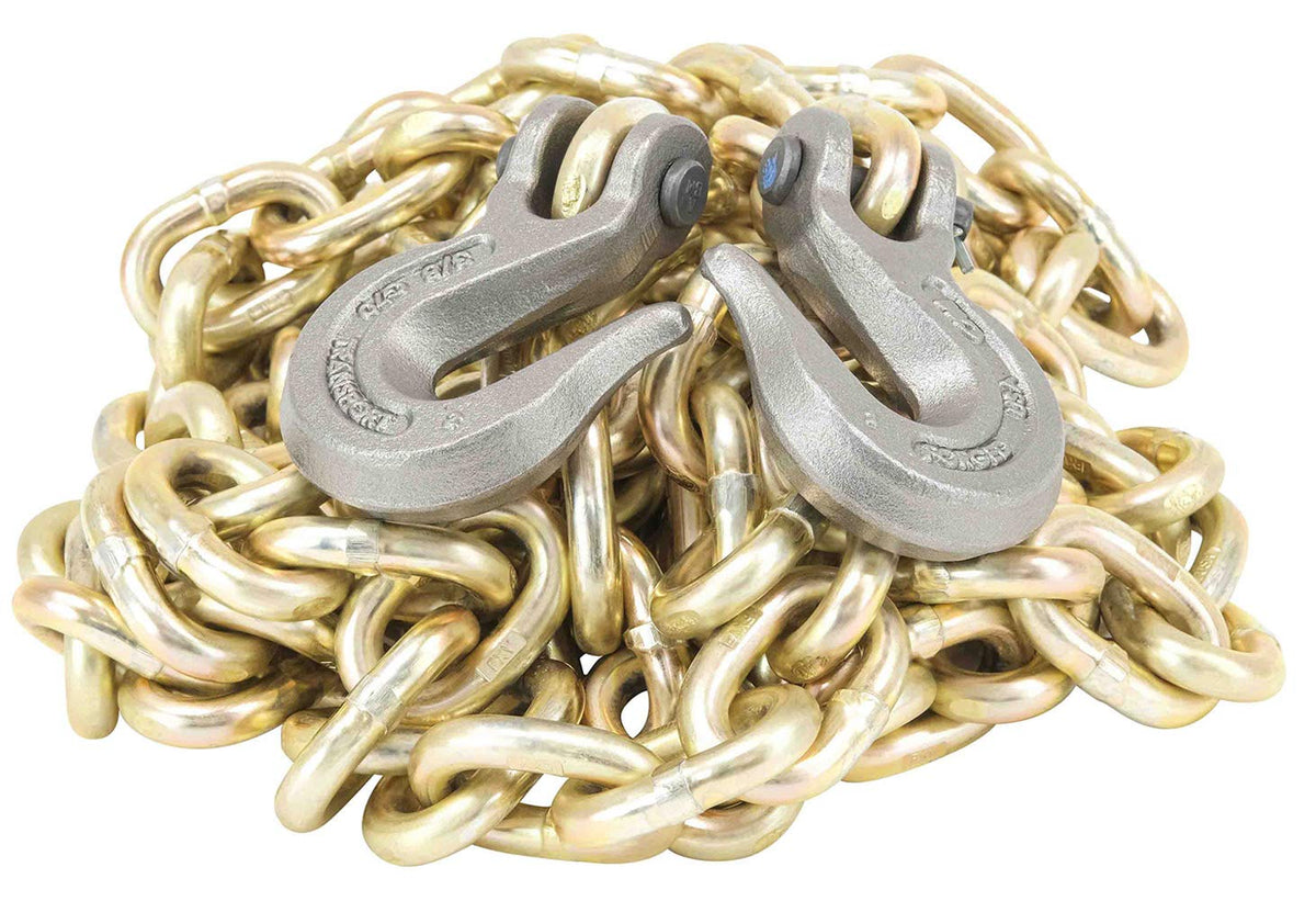 Mytee Products G70 Chain and Load Binder Kit | (4) 5/16-3/8" G70 G80 Load Binders & (4) 3/8" x 20' G70 Chains w/Grab Hooks | 6600 lbs Safe Load Limit for Truck & Flatbed Trailer | Made in USA