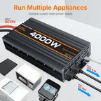 4000W Power Inverter, Inverter 12v to 110v 8000W Peak LCD Display