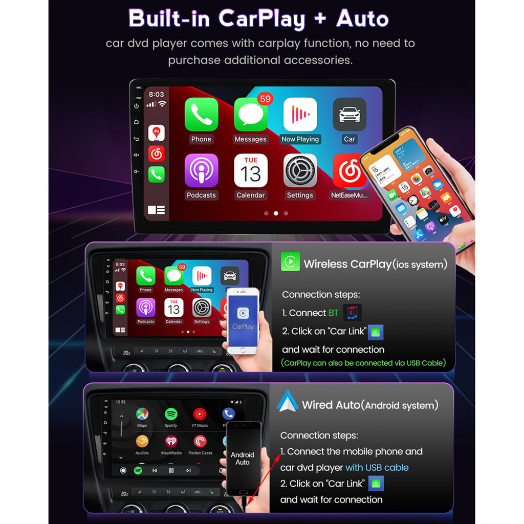 Android 14 Car Radio Stereo for 2008-2012 Nissan Armada, 9.1 Inch Touch Screen Head Unit Dash Kit with Wireless CarPlay Android Auto, GPS Navigation BT SWC WiFi 5G DSP