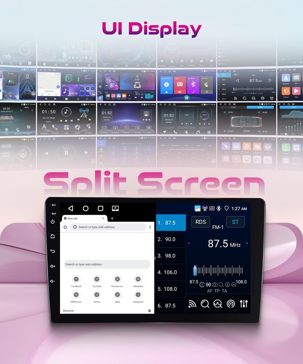 8 Core 6G+128G Android Car Radio for Honda CRV 2012-2016 with Wireless CarPlay Android Auto, 9” Touchscreen Car Stereo Mirror Link GPS WiFi Bluetooth FM RDS DSP EQ SWC Backup Camera