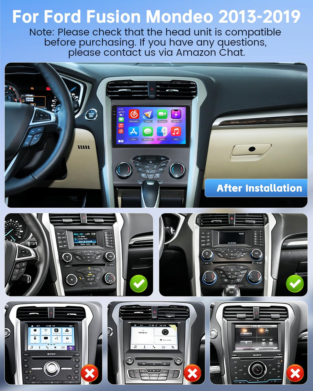 [Roinvou] 4+64G 9" Android 15 Car Radio for Ford Fusion Mondeo 2013-2019