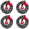 4PK Falcon Cargo 1/2" X 6' Grade 80 Transport Binder Chain - 12,000 LBS WLL - Clevis Grab Hook, Tie-Down, Towing