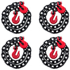 4PK Falcon Cargo 1/2" X 6' Grade 80 Transport Binder Chain - 12,000 LBS WLL - Clevis Grab Hook, Tie-Down, Towing