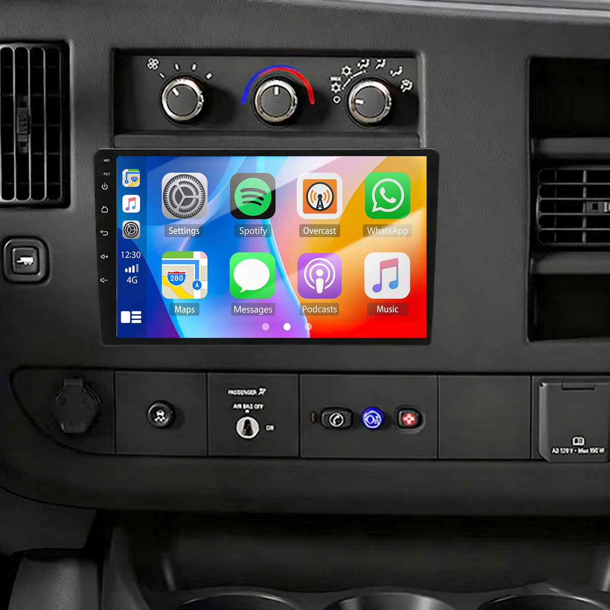 2+64G Android 14 Car Radio Stereo Upgrade for Chevrolet Express 2500 2008-2024 10.1 Inch IPS Touch Screen GPS Navi Head Unit w/Wireless Carplay & Android Auto/FM/SWC/WiFi/Bluetooth/Camera