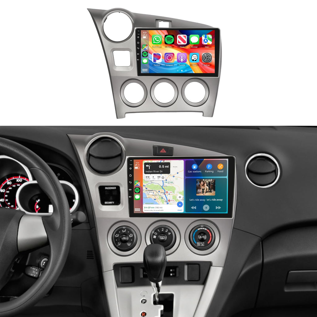 8Core 6GB+128GB Android 15 Radio for Toyota Matrix 2009-2014 Car Stereo with 9 Inch 1280x720 IPS Touchscreen,Wireless Carplay/Android Auto GPS DSP 46EQ 5.0Bluetooth WiFi FM/RDS SWC Camera